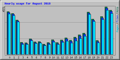 Hourly usage for August 2018