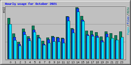 Hourly usage for October 2021