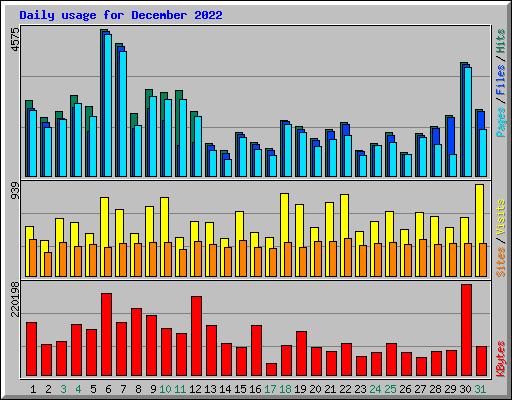 Daily usage for December 2022