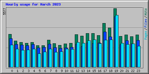 Hourly usage for March 2023