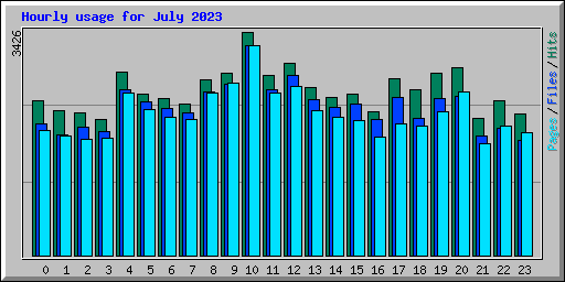 Hourly usage for July 2023