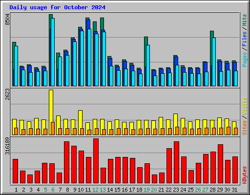 Daily usage for October 2024