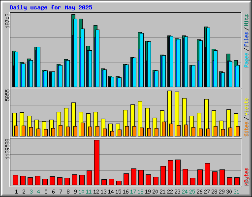 Daily usage for May 2025