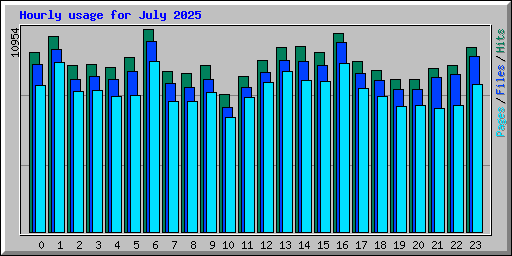 Hourly usage for July 2025