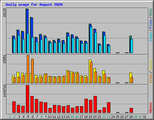 Daily usage for August 2026