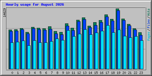 Hourly usage for August 2026